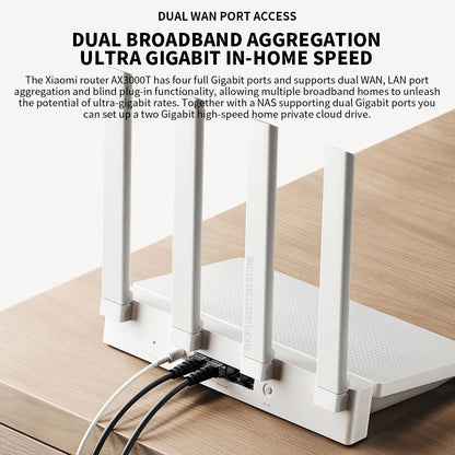 2024 NEW Original  AX3000T Router 5Ghz 160Mhz Broadband 1.3Ghz Processor High Speed NFC Connection for Home Office Games