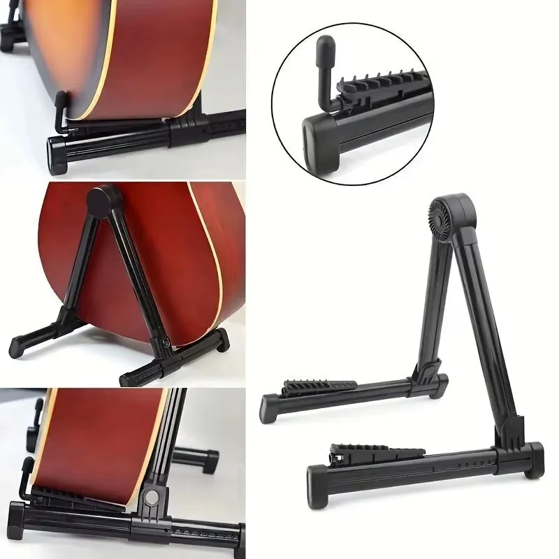 Guitar Stand Folding a Frame Floor Universal ABS for Acoustic Classical Electric Bass Guitars Banjo Ukulele Portable
