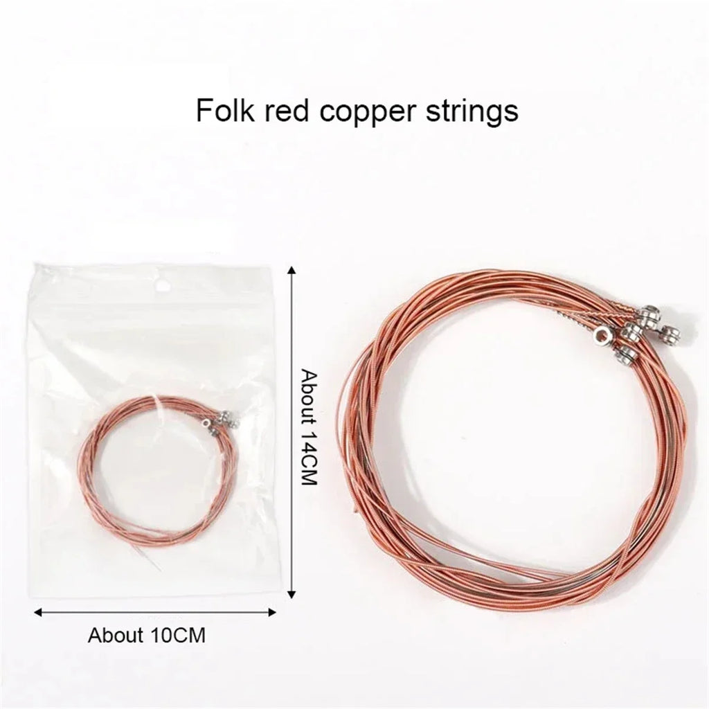 Acoustic Guitar Strings (6-Piece Set) High Carbon Steel Core with Rust-Resistant Coating, Warm & Rich Tone