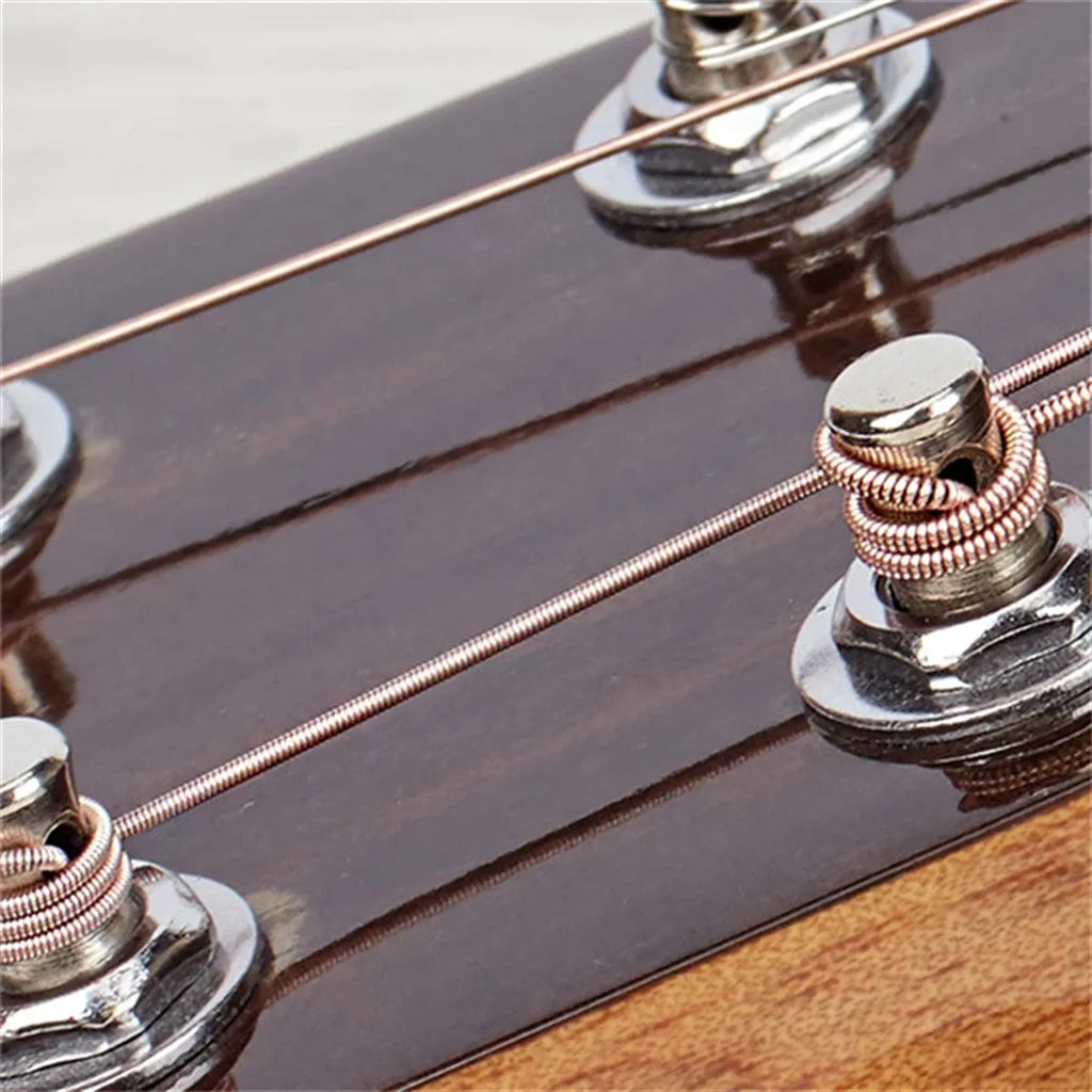 Acoustic Guitar Strings (6-Piece Set) High Carbon Steel Core with Rust-Resistant Coating, Warm & Rich Tone