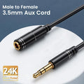 3.5Mm Extension Cable Headphone Extension Cable Gold Plated Aux Cable Audio Stereo Jack Male to Female TRS Cord 1M 5M