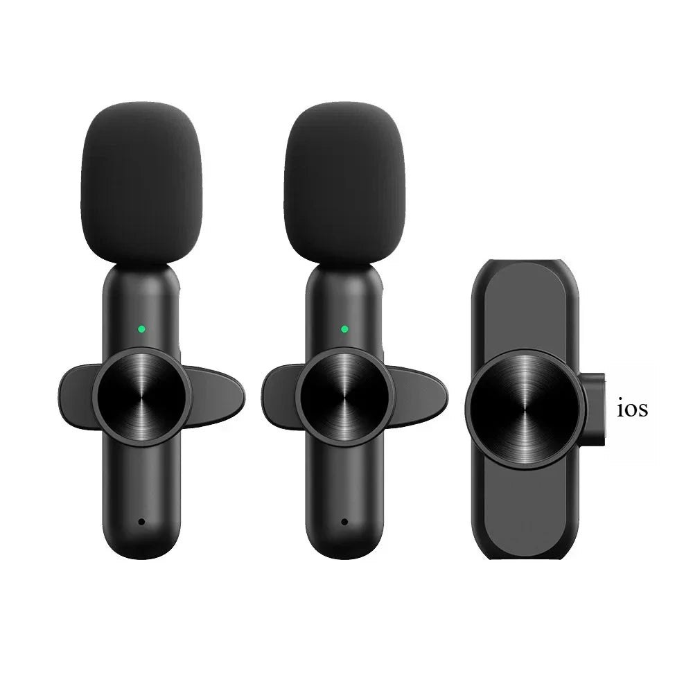 Mini Wireless Lavalier Microphone Noise Cancelling for Iphone Android Cameras - Portable Wireless Mic for Live Interviews
