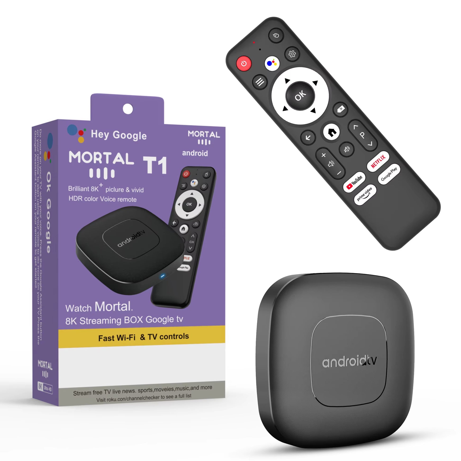 Android16 Smart Home Theater TV Box Allwinnerh313 Google Assistant Netflix Streaming Bluetooth Media Player 2G16G 2.4G5G Wifi T1