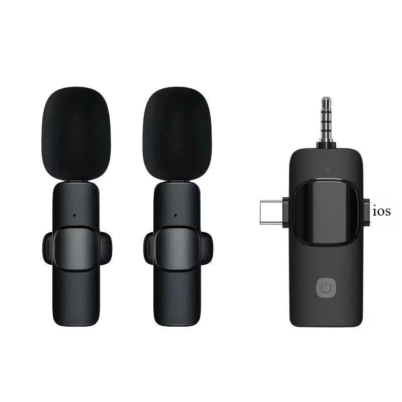 Mini Wireless Lavalier Microphone Noise Cancelling for Iphone Android Cameras - Portable Wireless Mic for Live Interviews