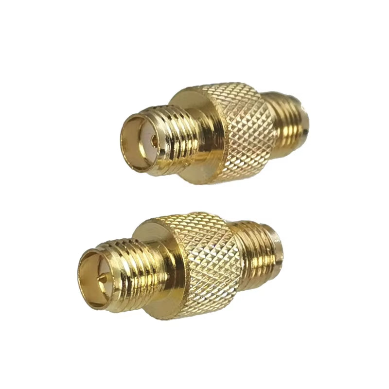 1Pcs Connector Adapter SMA RP-SMA to SMA RPSMA Male Plug & Female Jack Straight RF Coaxial Converter New Brass FJP-820