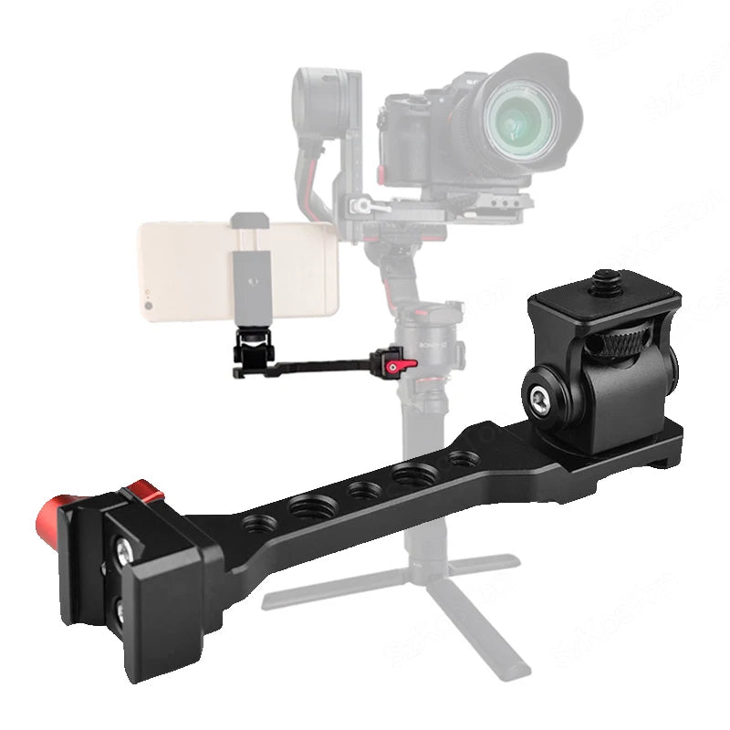Camera Monitor Mount for DJI RS4, RS3, RS2, RSC2 Gimbal | 1/4" & 3/8" Cold Shoe | VoltNest