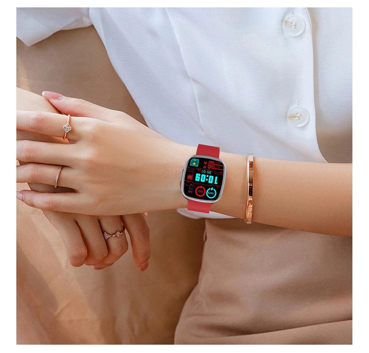 ET593 Bluetooth Calling Smart Watch 1.75" Full Touch Screen IP68 Fitness Tracker for Android iOS with SpO2 HR Sleep