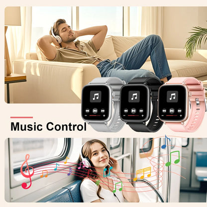 LAXASFIT 2026 New IP68 Waterproof Smart Watch Large Screen Bluetooth Call Heart Rate Blood Pressure Blood Oxygen Magnetic Charge