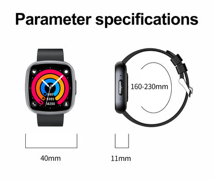 ET593 Bluetooth Calling Smart Watch 1.75" Full Touch Screen IP68 Fitness Tracker for Android iOS with SpO2 HR Sleep