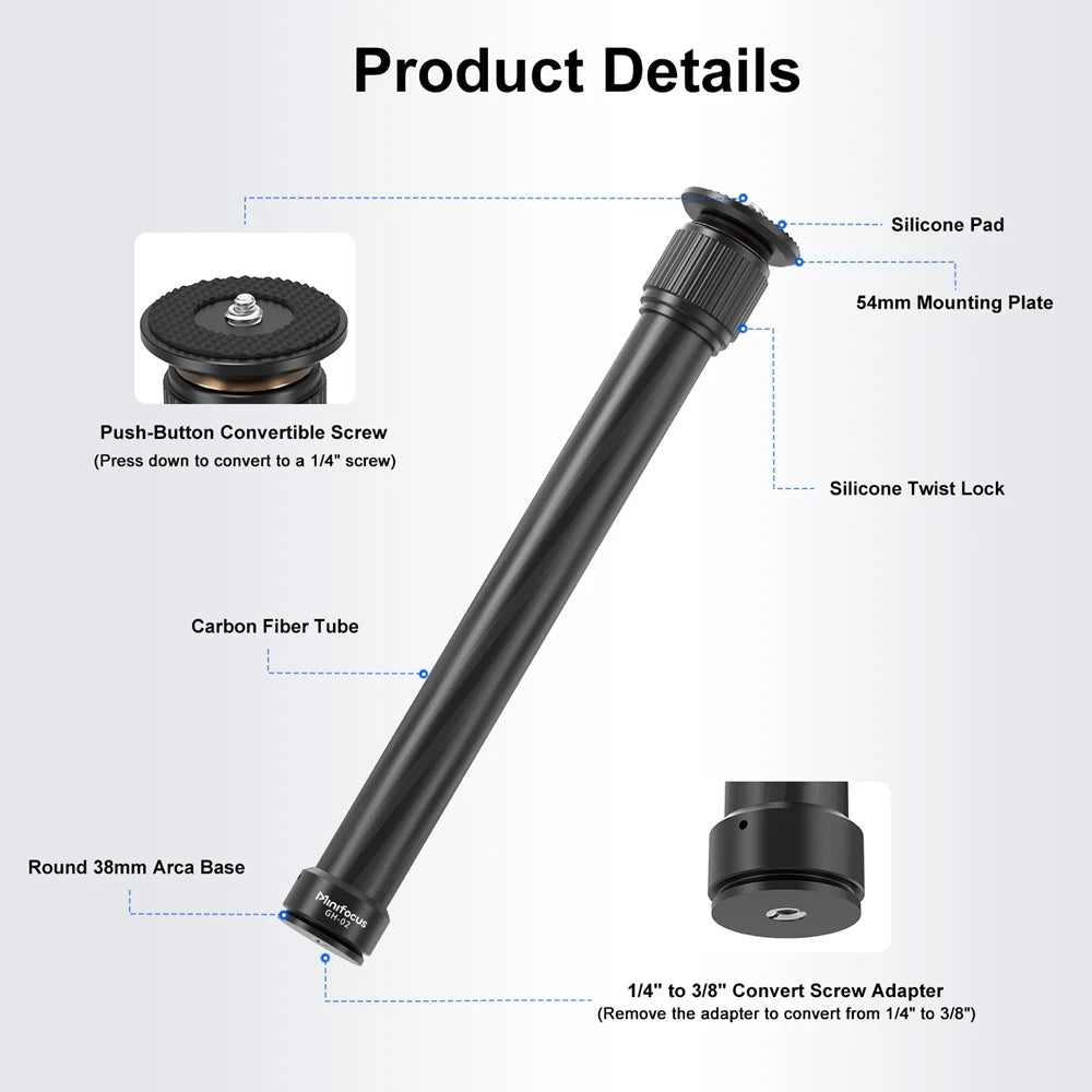Carbon Fiber Gimbal Extension Pole | DJI Ronin, Zhiyun, Feiyu Compatible | VoltNest