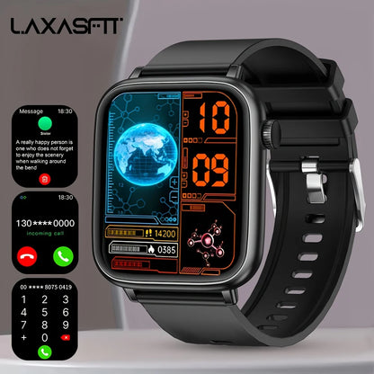 LAXASFIT 2026 New IP68 Waterproof Smart Watch Large Screen Bluetooth Call Heart Rate Blood Pressure Blood Oxygen Magnetic Charge