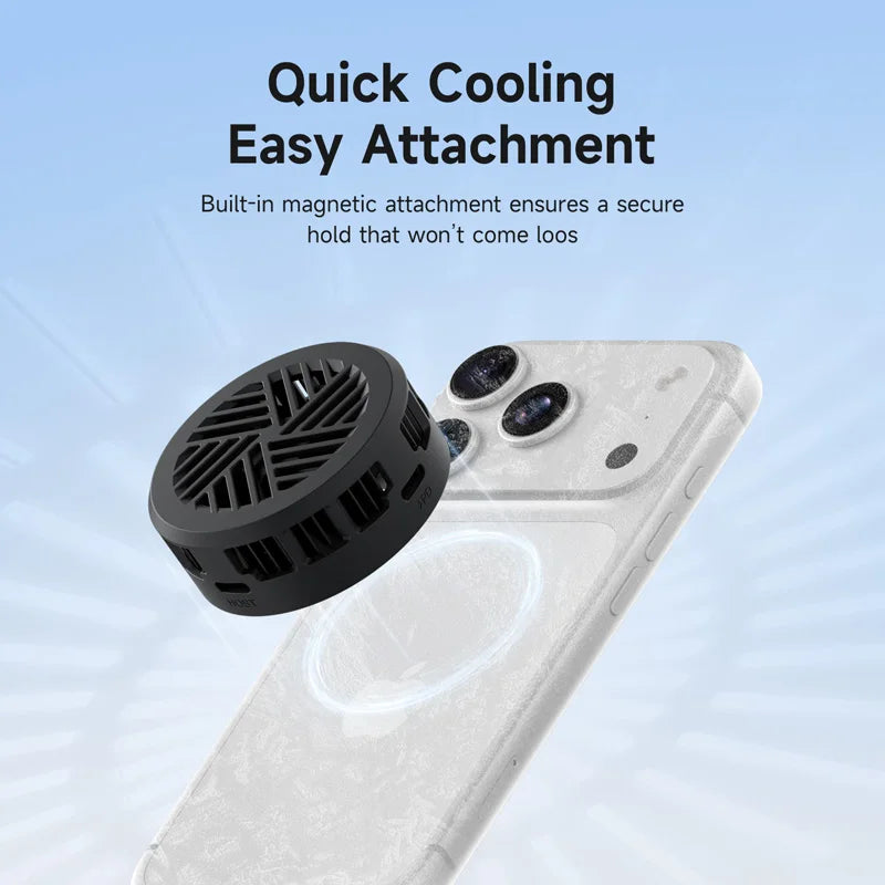 Hagibis Magnetic Cell Phone Cooler Double-sided Magnetic Semiconductor Cooling Fan Phone Radiator for Gaming Live Streaming Vlog