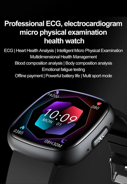 ET593 Bluetooth Calling Smart Watch 1.75" Full Touch Screen IP68 Fitness Tracker for Android iOS with SpO2 HR Sleep