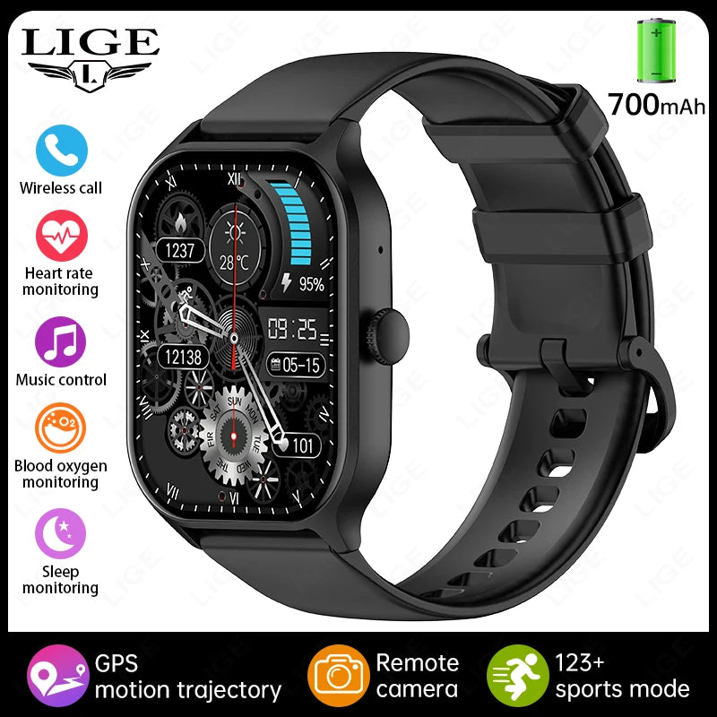 LIGE New Outdoor GPS Tracker Smartwatch Women Sports Women's Watches Heart Rate Sleep Waterproof Men Smart Watch For Android ios