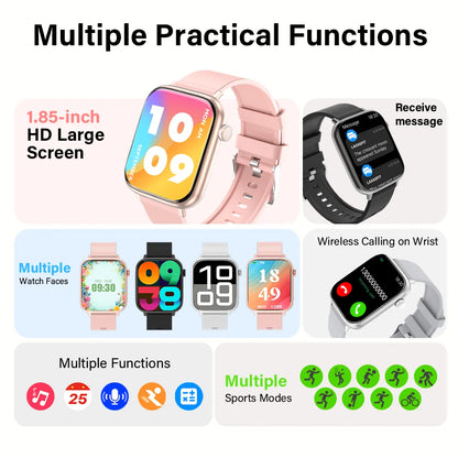 LAXASFIT 2026 New IP68 Waterproof Smart Watch Large Screen Bluetooth Call Heart Rate Blood Pressure Blood Oxygen Magnetic Charge