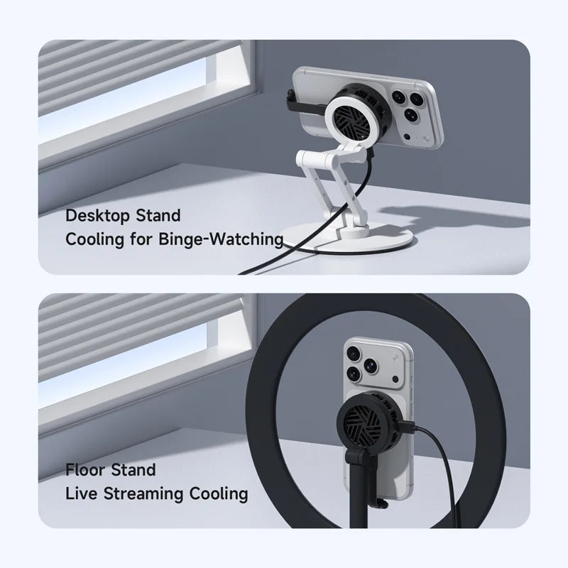 Hagibis Magnetic Cell Phone Cooler Double-sided Magnetic Semiconductor Cooling Fan Phone Radiator for Gaming Live Streaming Vlog