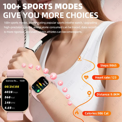 LIGE New Outdoor GPS Tracker Smartwatch Women Sports Women's Watches Heart Rate Sleep Waterproof Men Smart Watch For Android ios