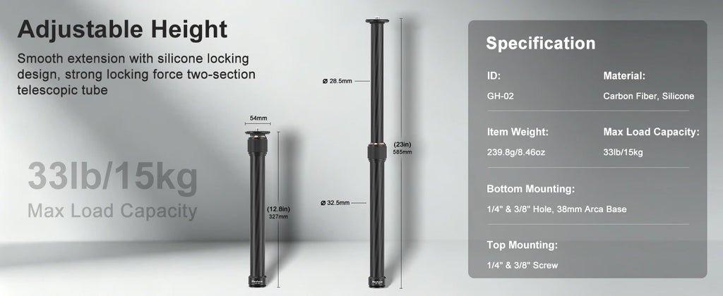 Carbon Fiber Gimbal Extension Pole | DJI Ronin, Zhiyun, Feiyu Compatible | VoltNest