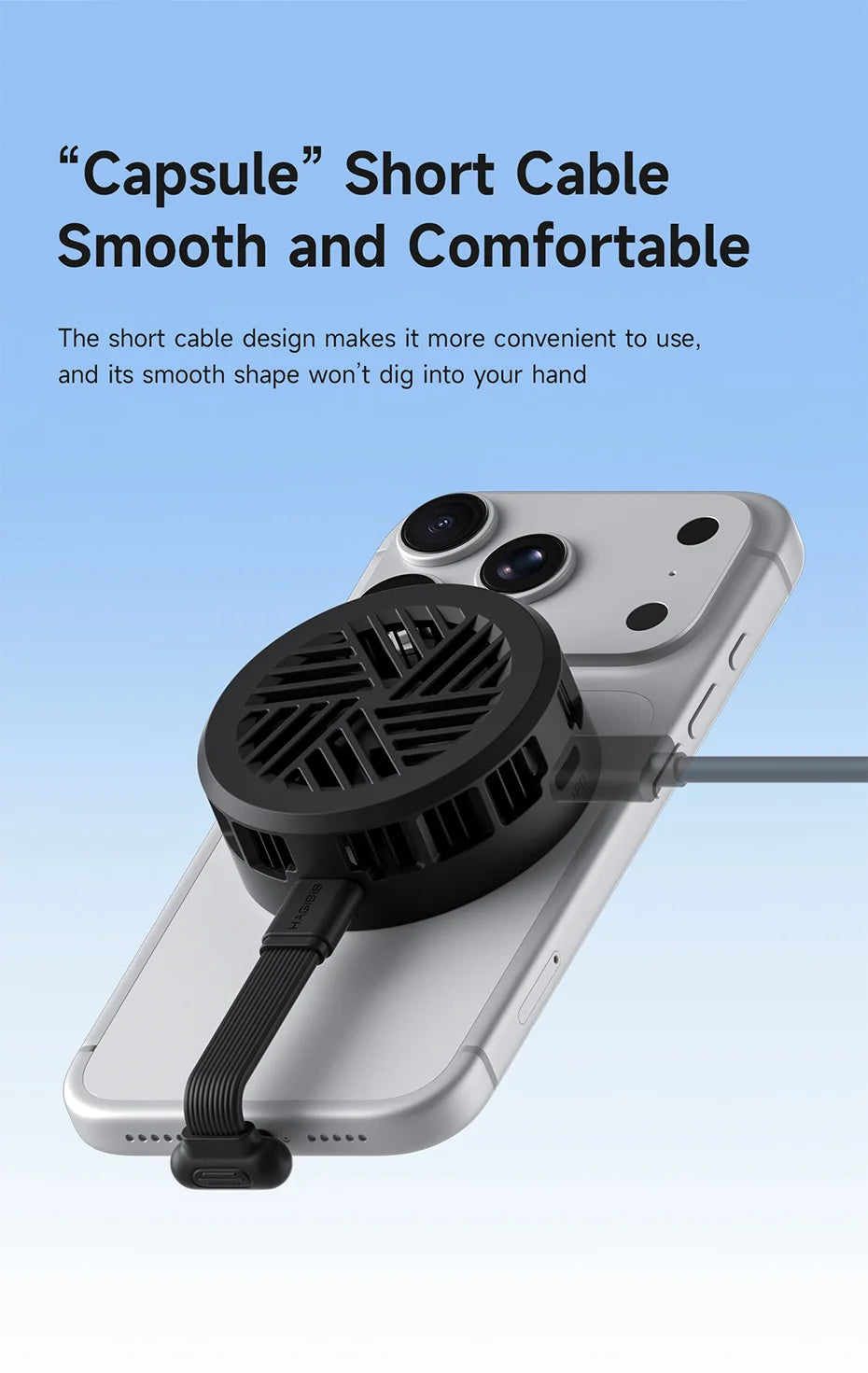Hagibis Magnetic Cell Phone Cooler Double-sided Magnetic Semiconductor Cooling Fan Phone Radiator for Gaming Live Streaming Vlog