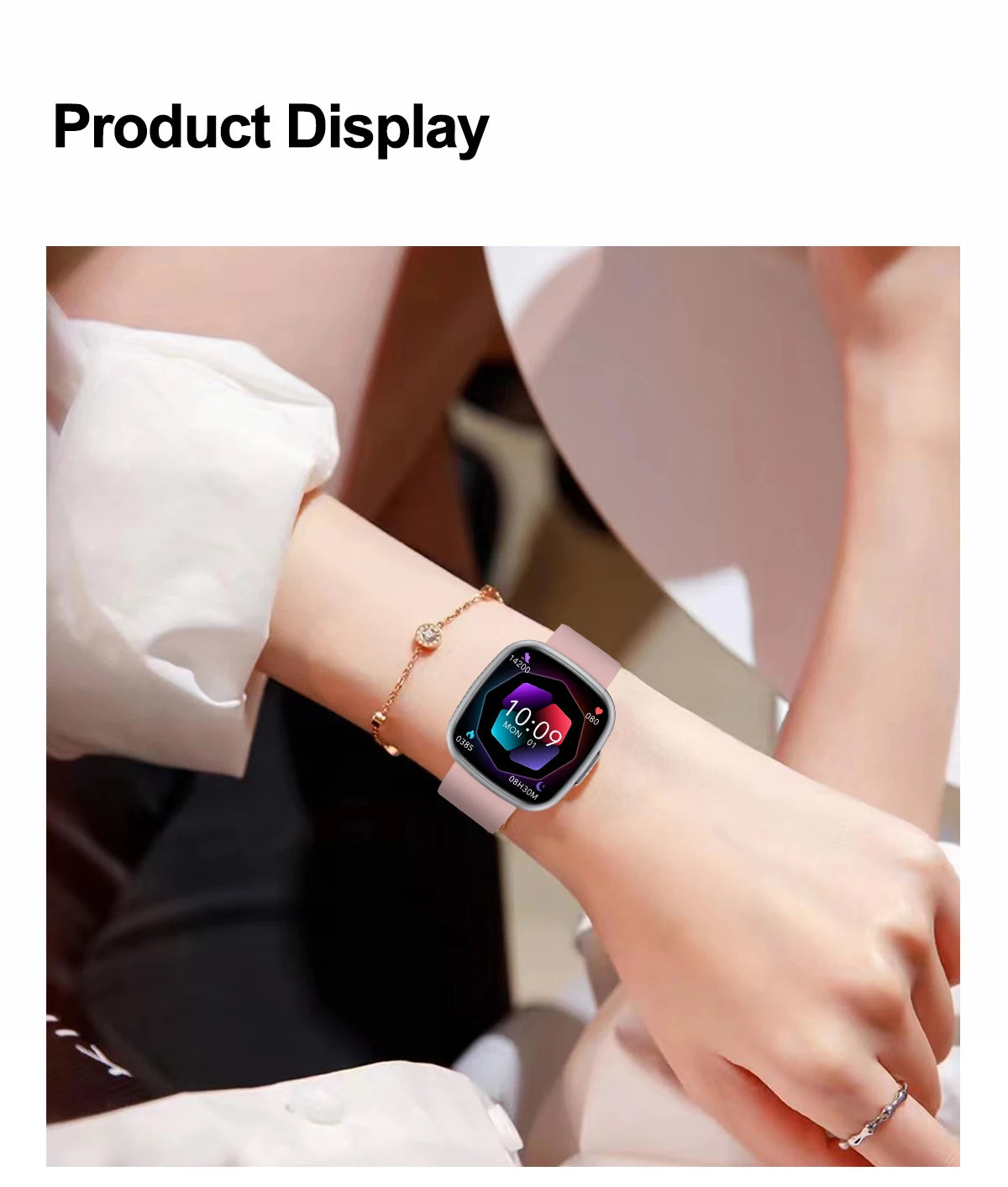ET593 Bluetooth Calling Smart Watch 1.75" Full Touch Screen IP68 Fitness Tracker for Android iOS with SpO2 HR Sleep