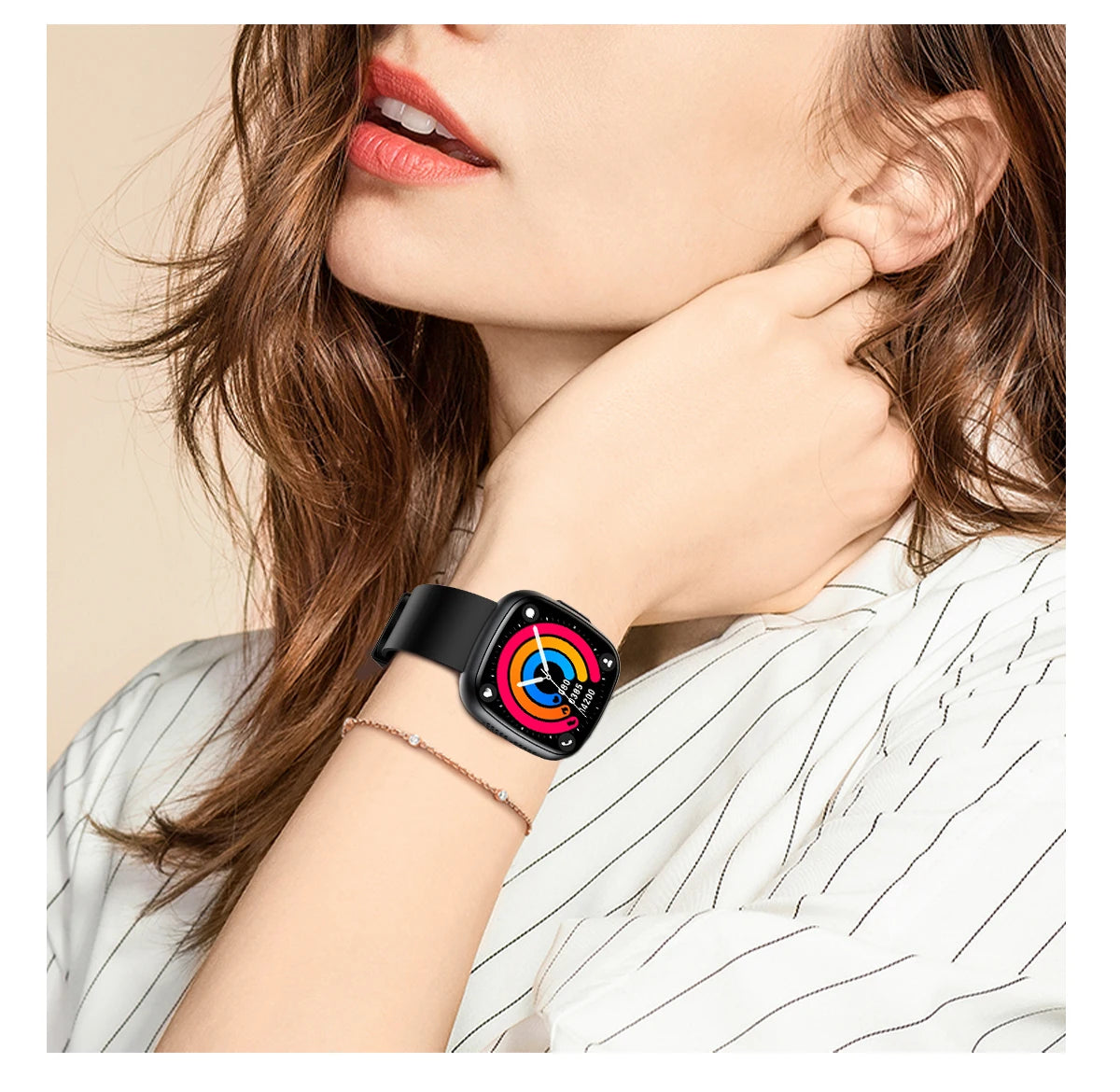ET593 Bluetooth Calling Smart Watch 1.75" Full Touch Screen IP68 Fitness Tracker for Android iOS with SpO2 HR Sleep