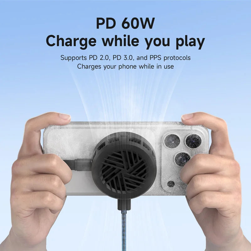 Hagibis Magnetic Cell Phone Cooler Double-sided Magnetic Semiconductor Cooling Fan Phone Radiator for Gaming Live Streaming Vlog