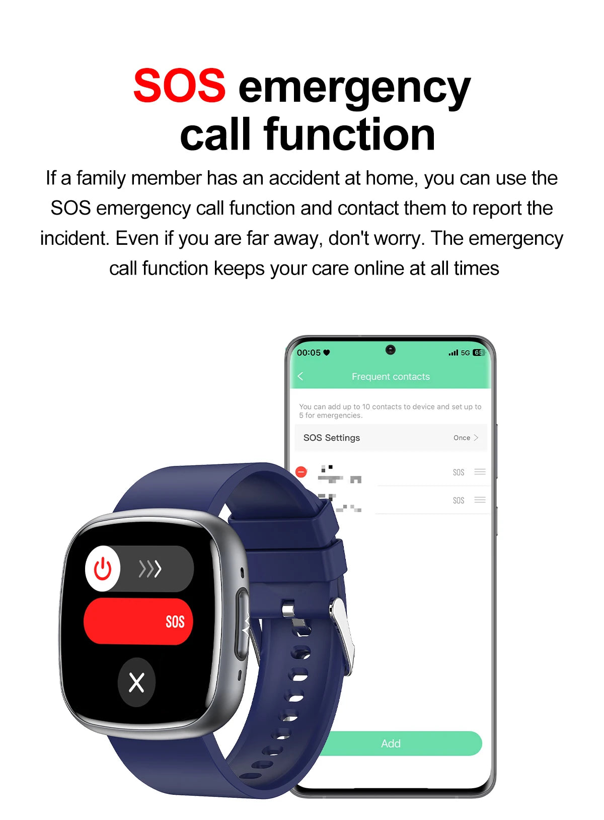 ET593 Bluetooth Calling Smart Watch 1.75" Full Touch Screen IP68 Fitness Tracker for Android iOS with SpO2 HR Sleep