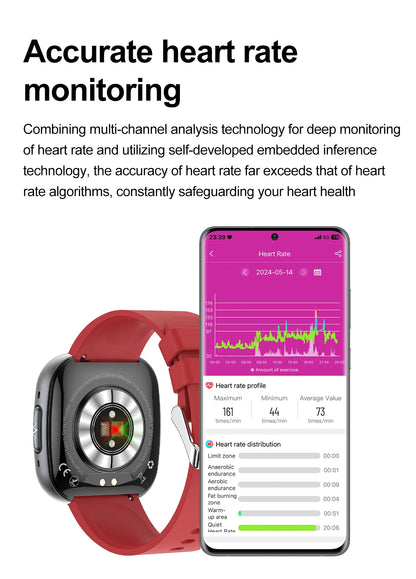 ET593 Bluetooth Calling Smart Watch 1.75" Full Touch Screen IP68 Fitness Tracker for Android iOS with SpO2 HR Sleep