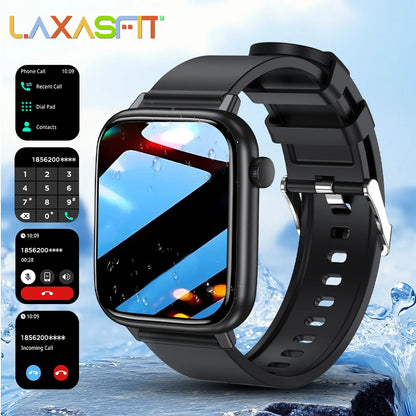LAXASFIT 2026 New IP68 Waterproof Smart Watch Large Screen Bluetooth Call Heart Rate Blood Pressure Blood Oxygen Magnetic Charge