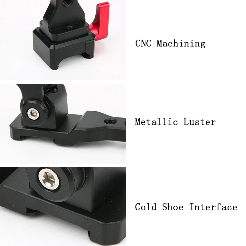 Camera Monitor Mount for DJI RS4, RS3, RS2, RSC2 Gimbal | 1/4" & 3/8" Cold Shoe | VoltNest