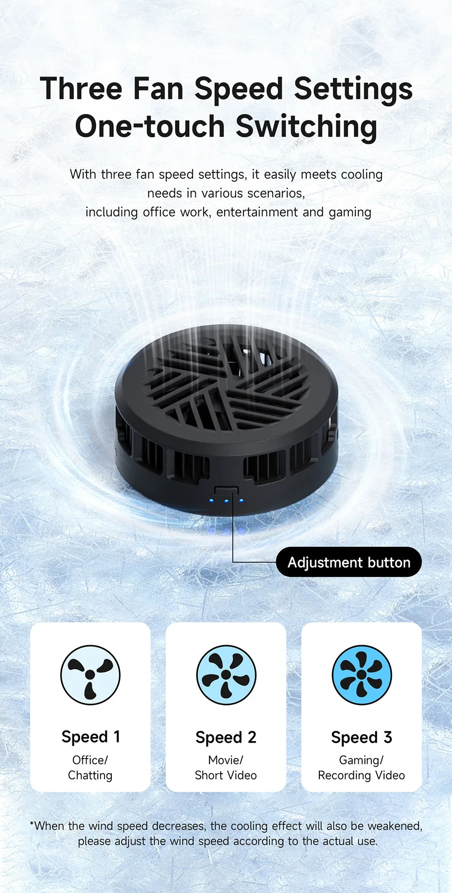 Hagibis Magnetic Cell Phone Cooler Double-sided Magnetic Semiconductor Cooling Fan Phone Radiator for Gaming Live Streaming Vlog