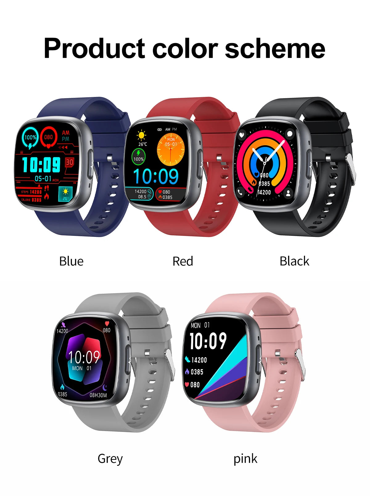ET593 Bluetooth Calling Smart Watch 1.75" Full Touch Screen IP68 Fitness Tracker for Android iOS with SpO2 HR Sleep