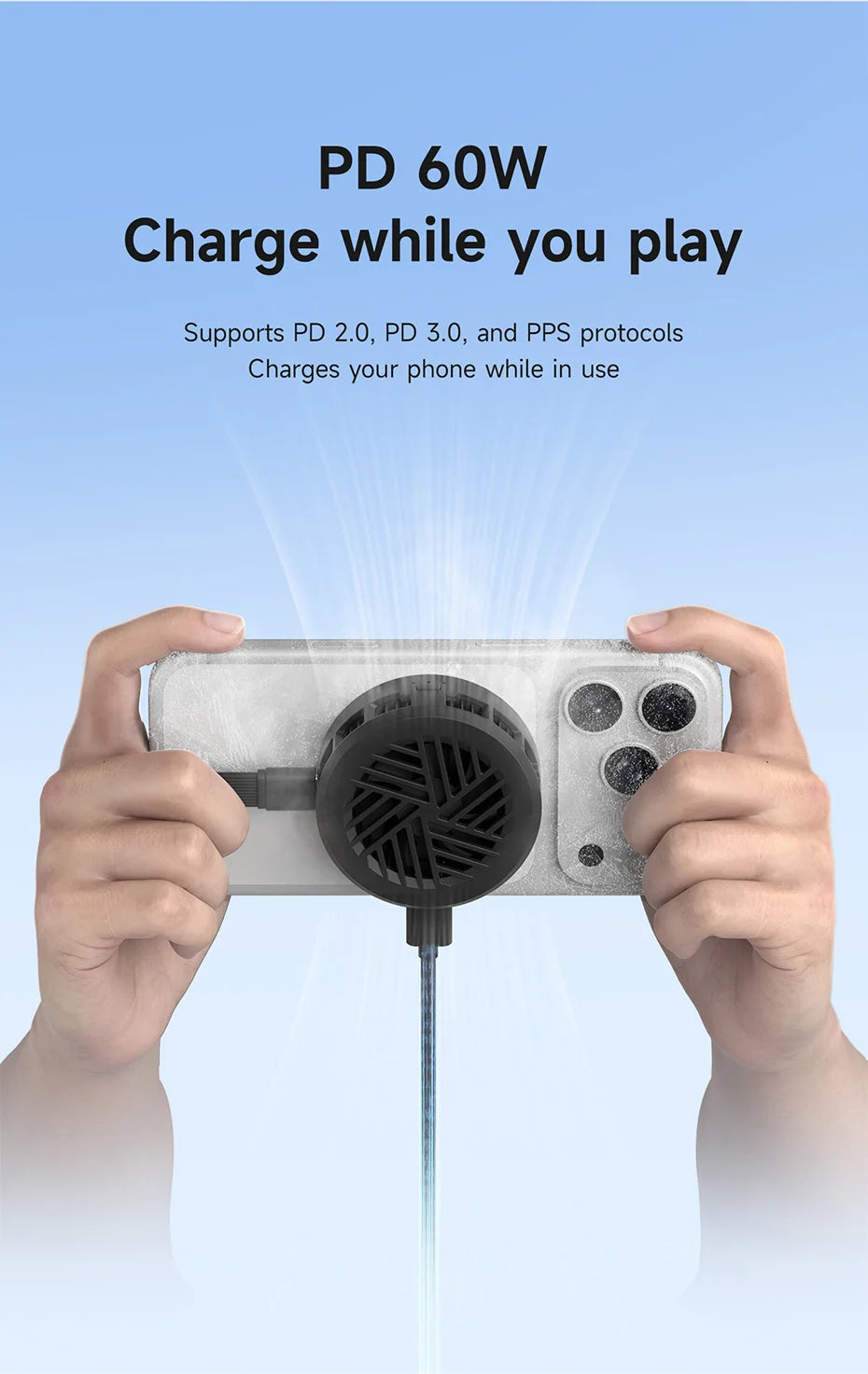 Hagibis Magnetic Cell Phone Cooler Double-sided Magnetic Semiconductor Cooling Fan Phone Radiator for Gaming Live Streaming Vlog