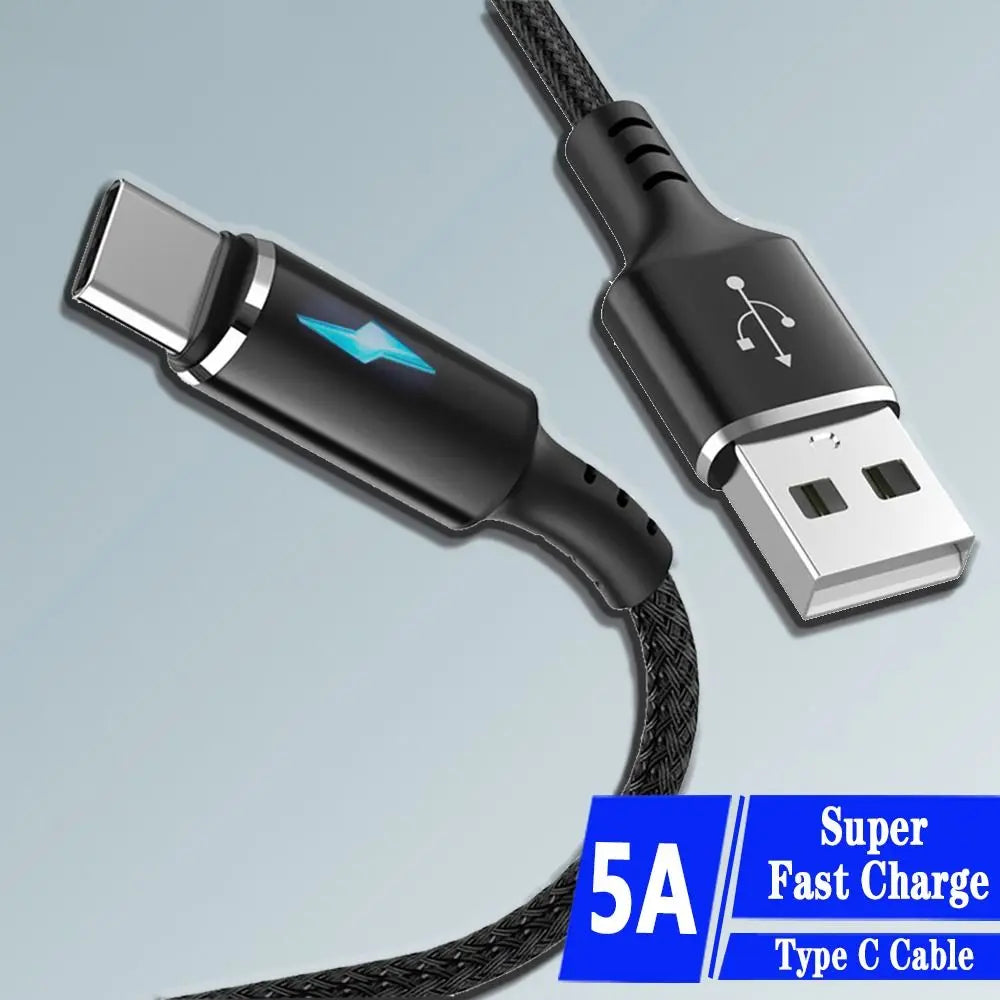 5A Fast Charging USB-C Cable | LED Indicator | 1.2M & 2M | VoltNest