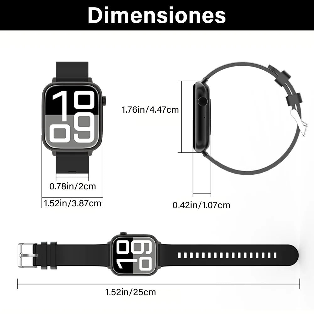 LAXASFIT 2026 New IP68 Waterproof Smart Watch Large Screen Bluetooth Call Heart Rate Blood Pressure Blood Oxygen Magnetic Charge