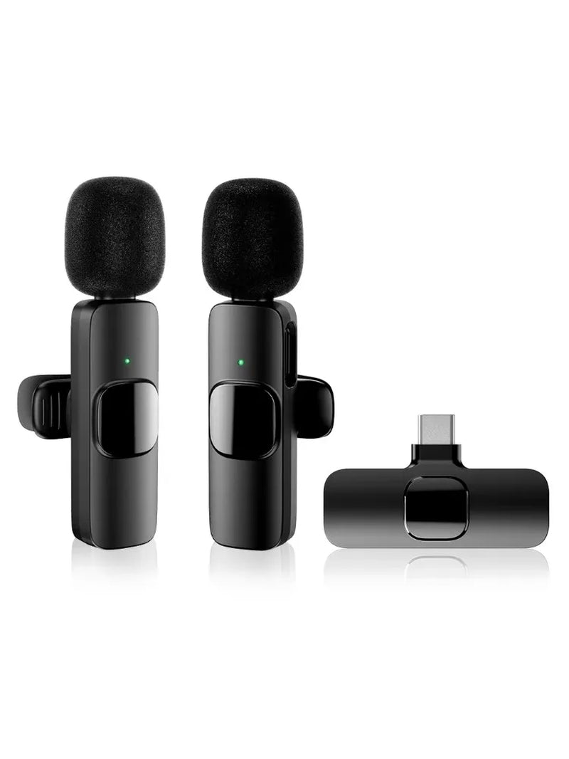 Mini Wireless Lavalier Microphone USB C Noise Cancellation Lapel Mic for Iphone 17/16/15 Video Recording Vlog