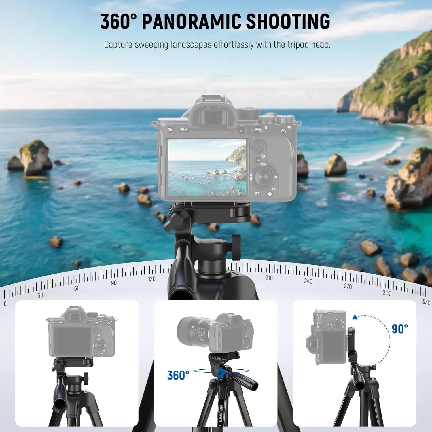 Aluminium Travel Tripod TP53 – Lightweight Portable Phone & Camera Stand with 360° Pan Head, Height Adjustable Legs & Phone Mount for Vlogging, Streaming & Photography | VoltNest - VoltNest
