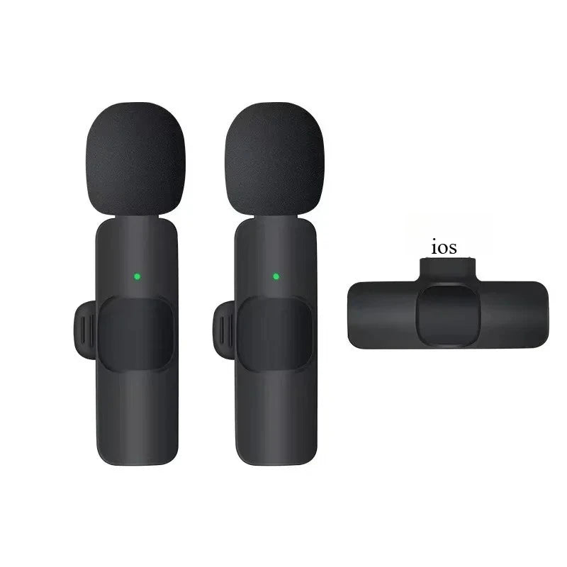Mini Wireless Lavalier Microphone Noise Cancelling for Iphone Android Cameras - Portable Wireless Mic for Live Interviews