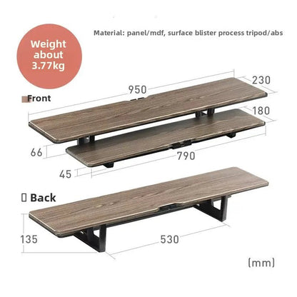 DeskRise Pro | Double-Layer Wooden Monitor Stand Riser with Storage Shelf – Computer Desk Organiser for PC, Laptop & Office Accessories VoltNest - VoltNest