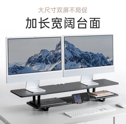 DeskRise Pro | Double-Layer Wooden Monitor Stand Riser with Storage Shelf – Computer Desk Organiser for PC, Laptop & Office Accessories VoltNest - VoltNest