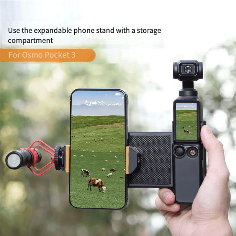 DJI Osmo Pocket 3 Cellphone Mount with Extension Handle & Storage Case – Versatile Bracket Accessory Kit for Vloggers, Creators & Travellers – by VoltNest - VoltNest
