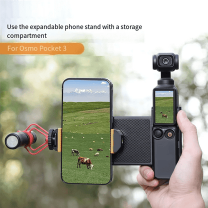 DJI Osmo Pocket 3 Cellphone Mount with Extension Handle & Storage Case – Versatile Bracket Accessory Kit for Vloggers, Creators & Travellers – by VoltNest - VoltNest