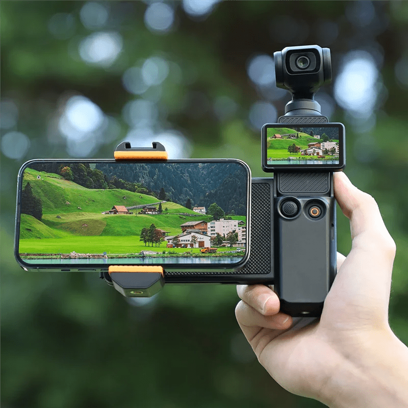 DJI Osmo Pocket 3 Cellphone Mount with Extension Handle & Storage Case – Versatile Bracket Accessory Kit for Vloggers, Creators & Travellers – by VoltNest - VoltNest