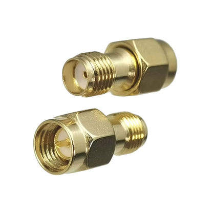 1Pcs Connector Adapter SMA RP-SMA to SMA RPSMA Male Plug & Female Jack Straight RF Coaxial Converter New Brass FJP-820