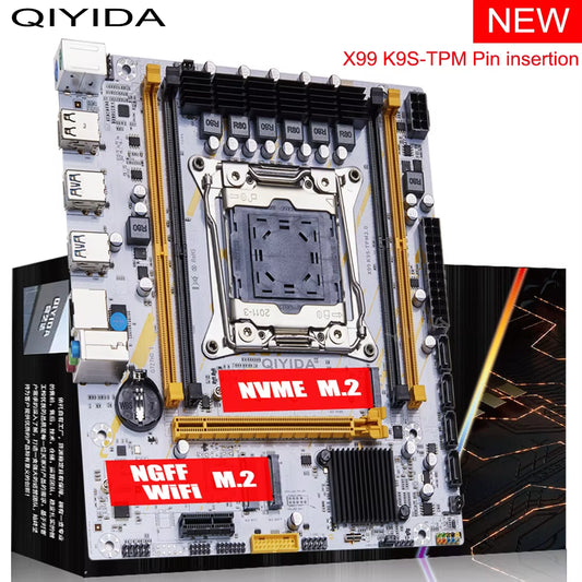 X99 Motherboard LGA 2011-3 Set Kit Xeon E5 2680 V4 CPU Processor 16G=1*16G DDR4 REG ECC RAM Memory NVME M.2 TPM2.0 Plug