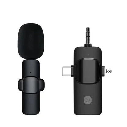 Mini Wireless Lavalier Microphone Noise Cancelling for Iphone Android Cameras - Portable Wireless Mic for Live Interviews