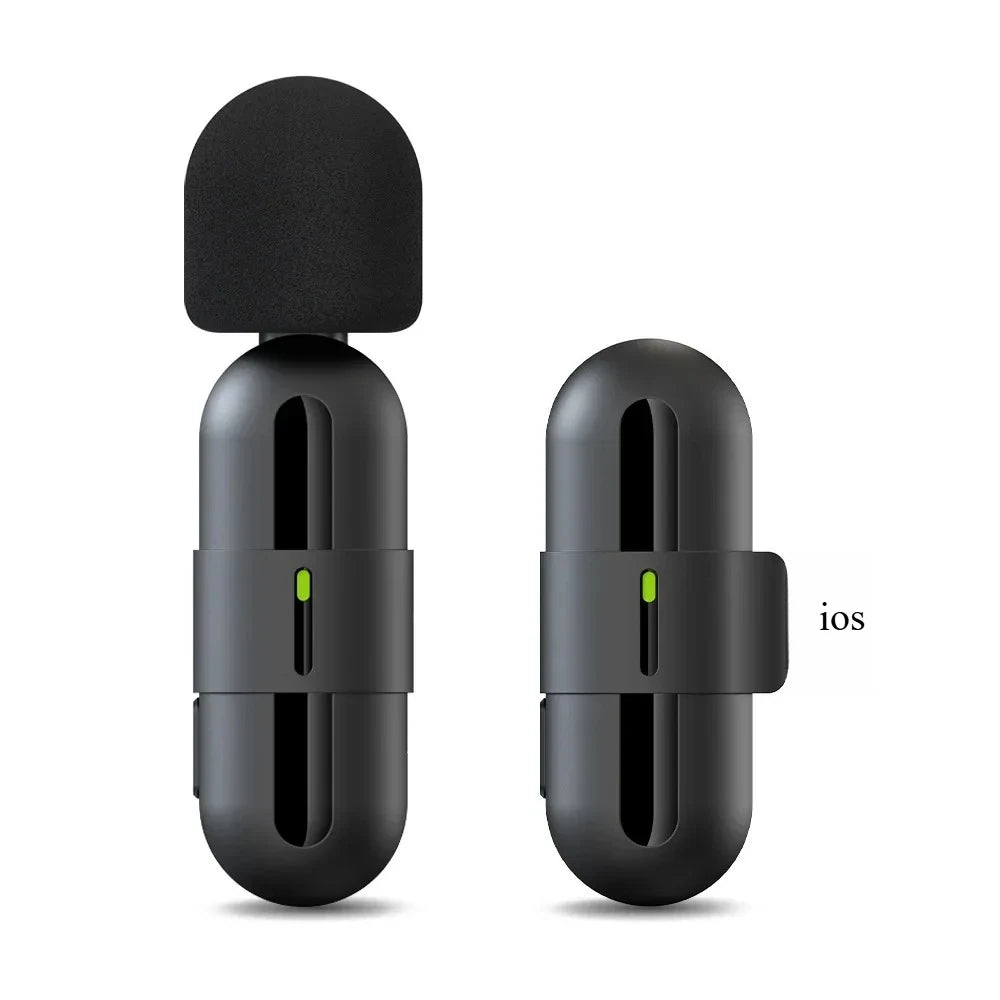 Mini Wireless Lavalier Microphone Noise Cancelling for Iphone Android Cameras - Portable Wireless Mic for Live Interviews