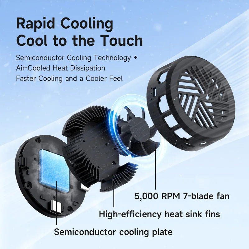 Hagibis Magnetic Cell Phone Cooler Double-sided Magnetic Semiconductor Cooling Fan Phone Radiator for Gaming Live Streaming Vlog - VoltNest