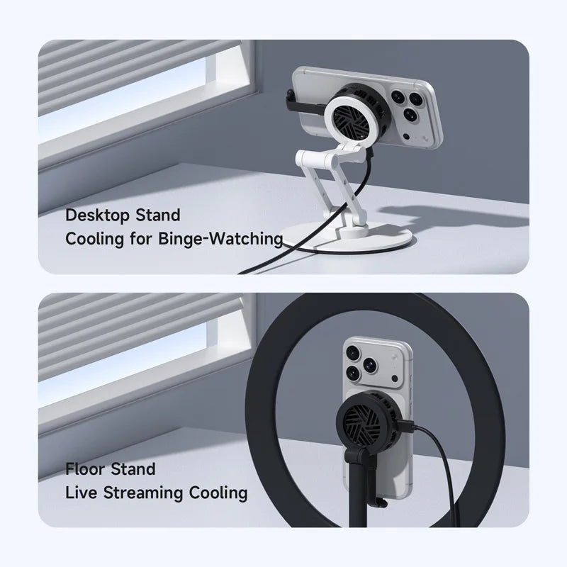 Hagibis Magnetic Cell Phone Cooler Double-sided Magnetic Semiconductor Cooling Fan Phone Radiator for Gaming Live Streaming Vlog - VoltNest