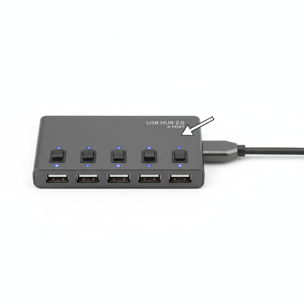 USB 2.0 hub dark gray colorway